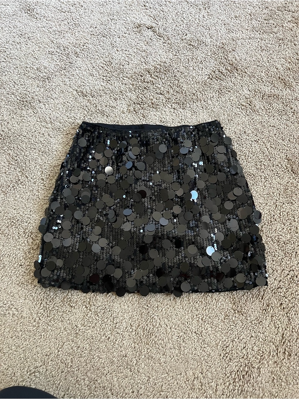 SHEIN Black Sequin Mini Skirt